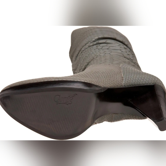 Carlos Santana Obsession Brown Snakeskin - Platform Knee-High Boots - 7 1/2 - Picture 5 of 12